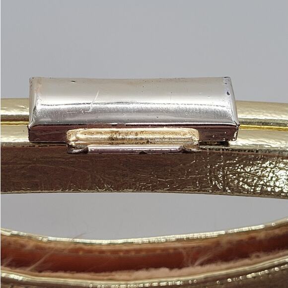 Vintage 60s Glam Gold Metallic Rectangle Evening Clutch Handbag Purse - Picture 8 of 11